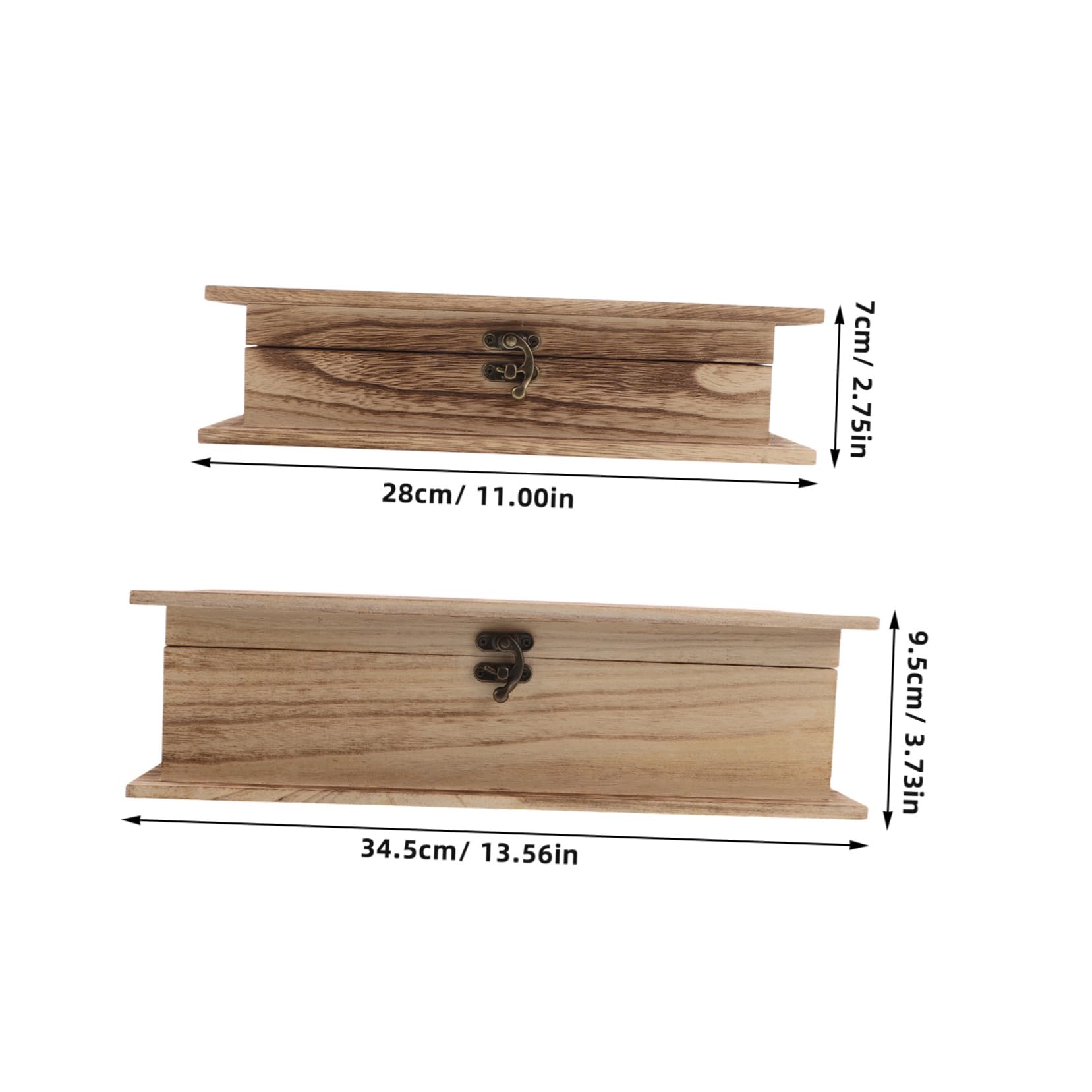 Hemobllo 2 Piezas Caja de Madera para Guardar la Biblia Caja de Recuerdos de Madera Organizador Clásico para Joyas y Tarjetas para Estudio y Dormitorio