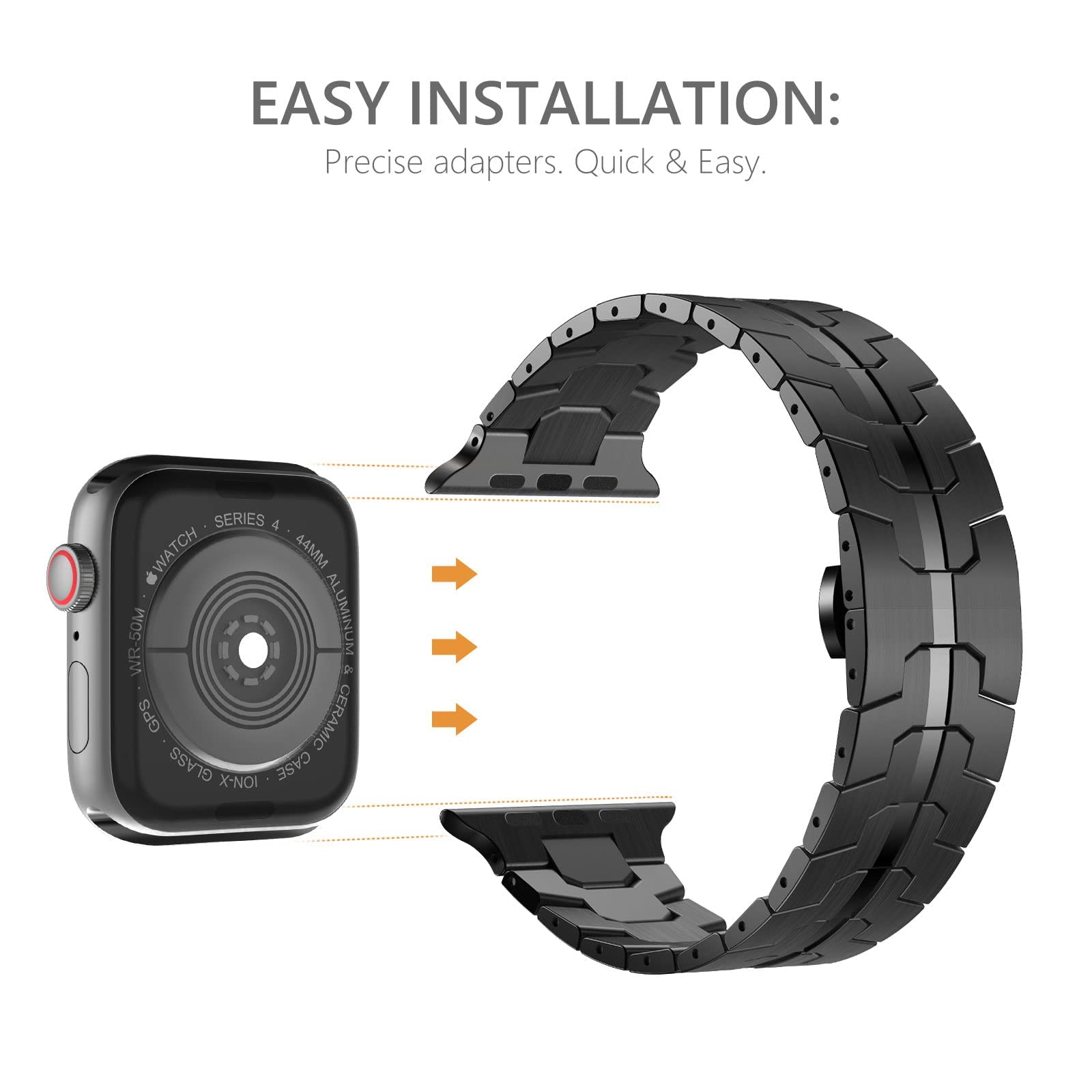 NewWays Metal Strap 49mm 46mm 45mm 44mm 42mm 41mm 40mm 38mm Compatible with Apple Watch Ultra/Ultra 2,Series 10 9 8 7 6 SE 5 4 3 2 1,iWatch Stainless Steel Bracelet Link Straps Replacement Band