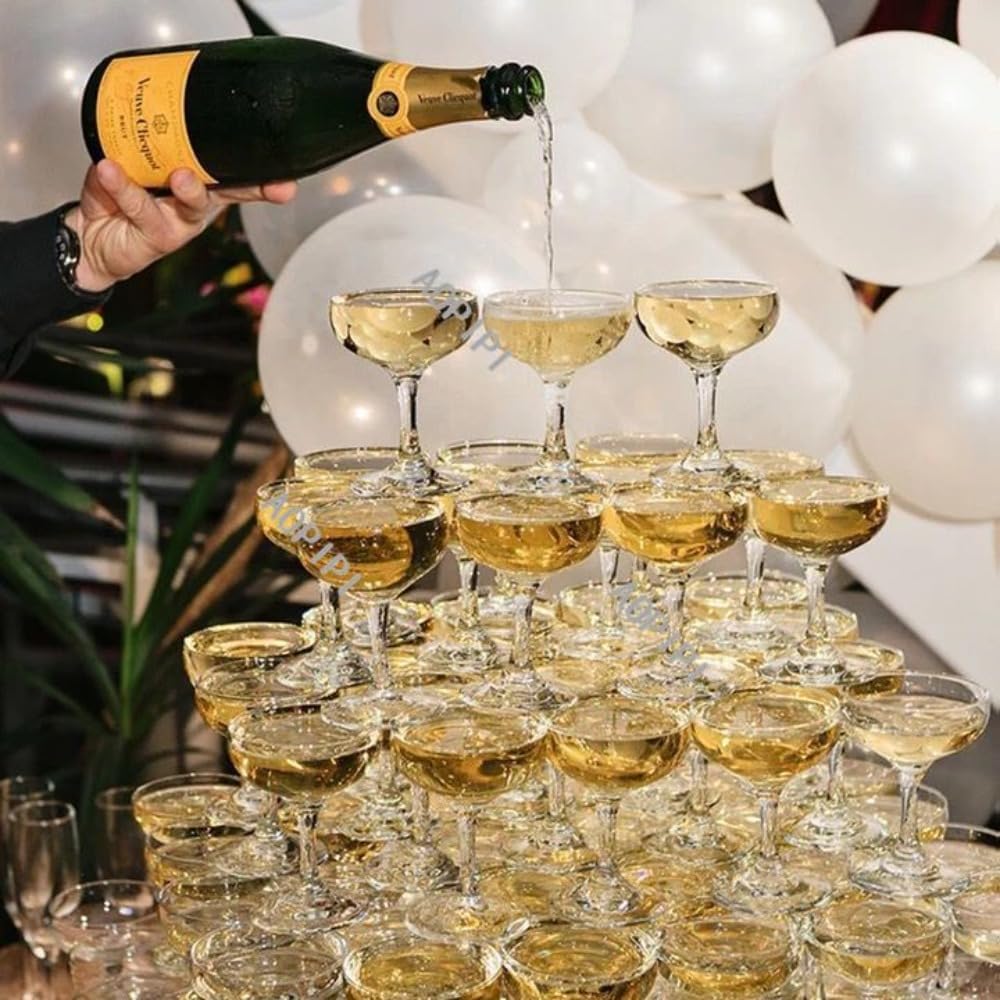 Teywhnyシャンパンタワー 40/60/80/100/120 個入り 食器洗い機対応 家庭パーティー・レストラン・ウエディング・