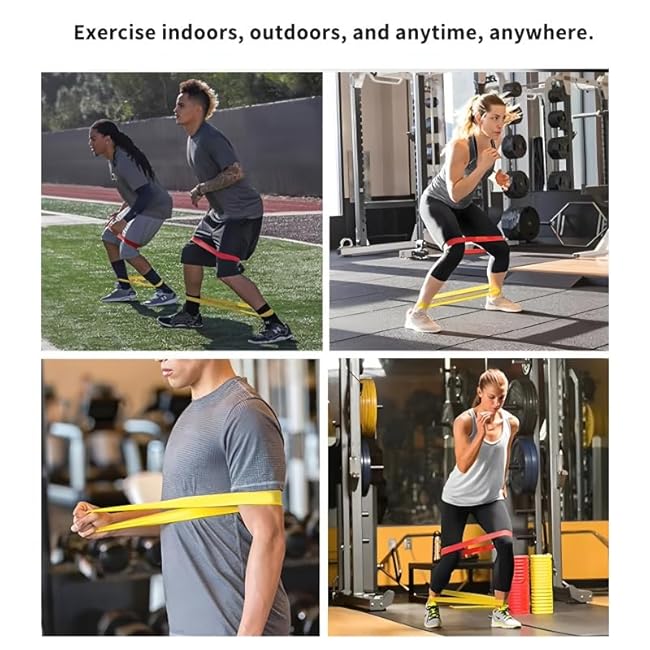 Exercise Resistance Bands Set, 5 Levels 10-50 LBS, for Strength Training and Flexibility
