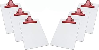 Prancheta MDF Branco A5 (16 cm X 23 cm) com Prendedor Metálico Color (6 Unidades), Acrimet, 118.3 (Prendedor Vermelho)