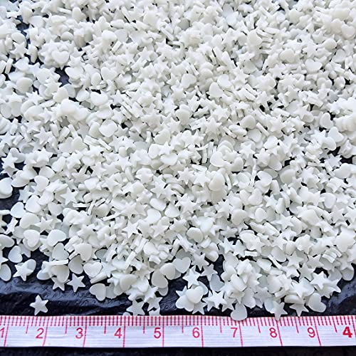 Ehope Luminous Polymer Slices Clay Slices Diy Nail Art Slices Fake Sprinkles Clay Sprinkles Fake Cake Dessert Toy Phone Case Decoration Arts Crafts(Pentagram+Heart-40G) #TOP5