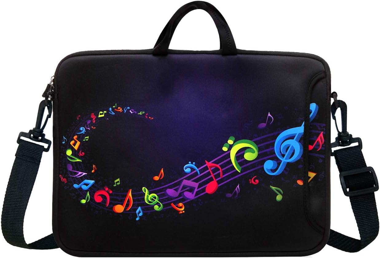 10-Inch Neoprene Laptop Tablet Shoulder Messenger Bag Case Sleeve for 9.7 10 10.1 10.5" Inch Netbook/Ipad Pro/Air (Musical Note)