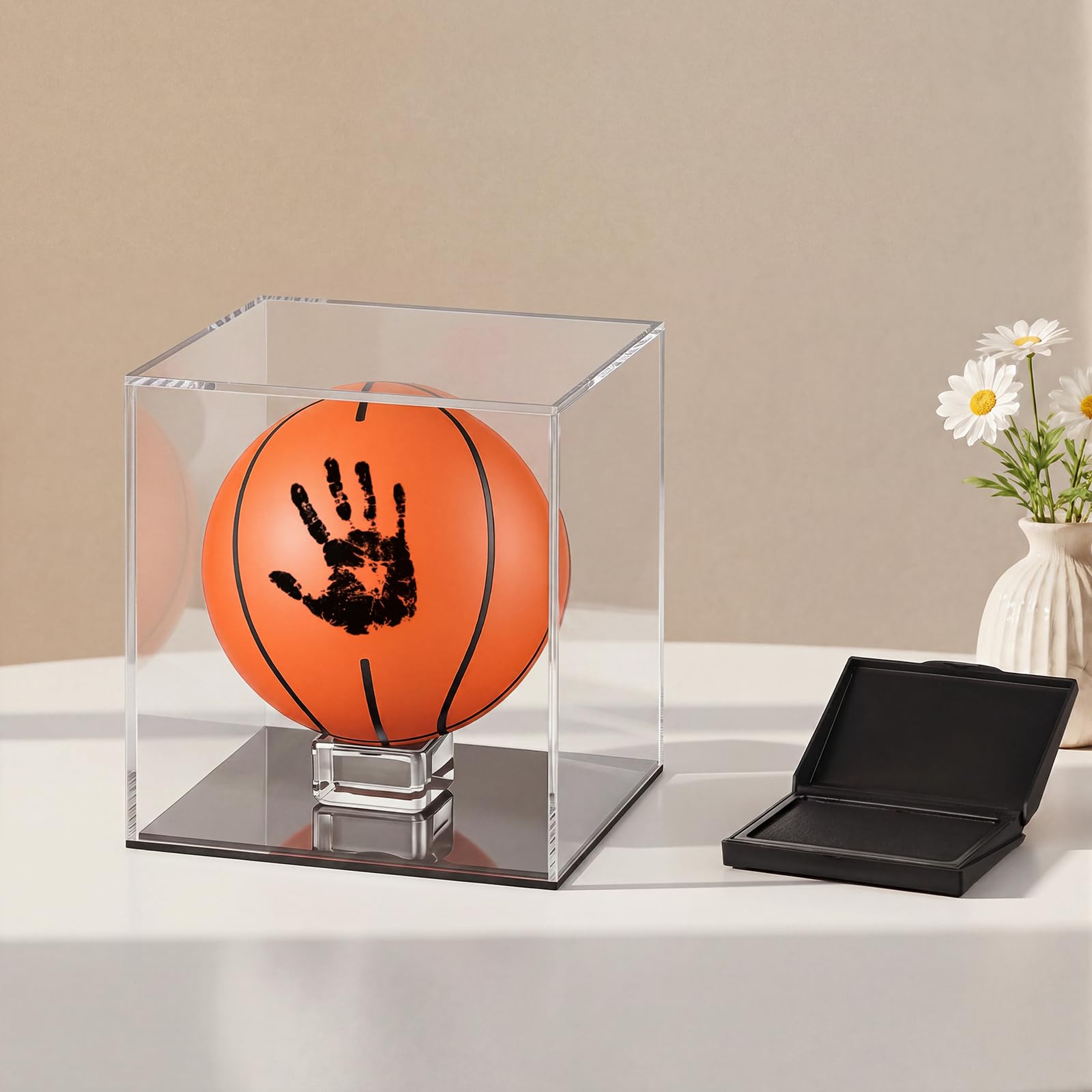 Soulchen Palla per bambini, con impronta di mano, regalo per baby shower, per neonati, con tampone di inchiostro per impronte di mani e piedi, regalo per il primo compleanno, regalo per il nuovo papà