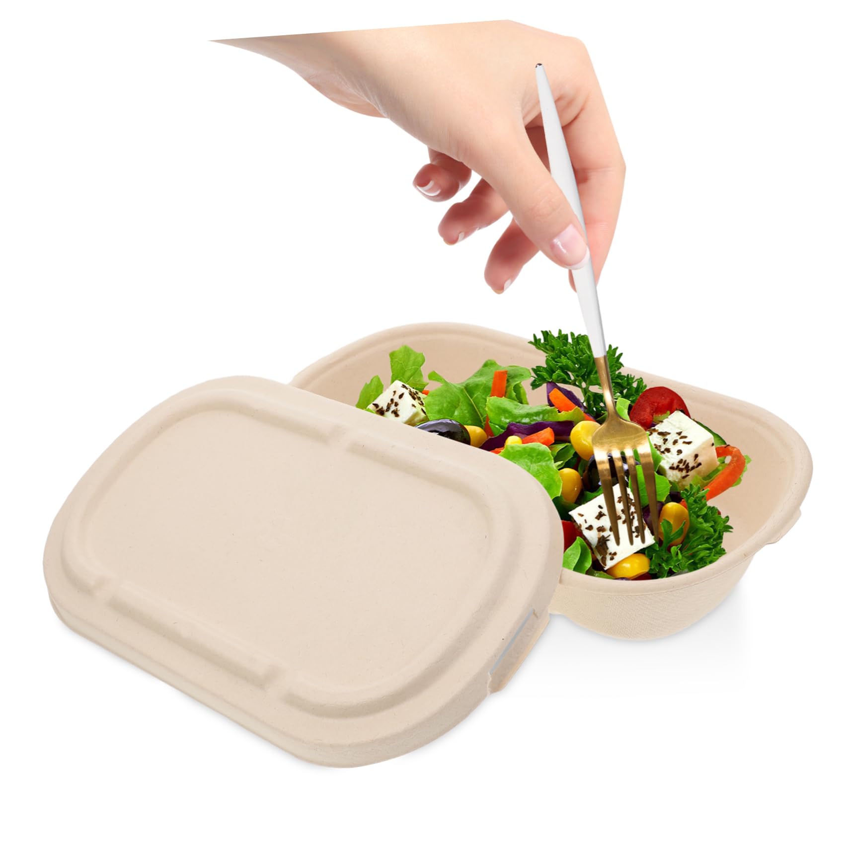 MAGICLULU 25 Set Contenitori da Asporto Carta Pulp Prep Scatole Monoporzioni per Insalate e Sushi