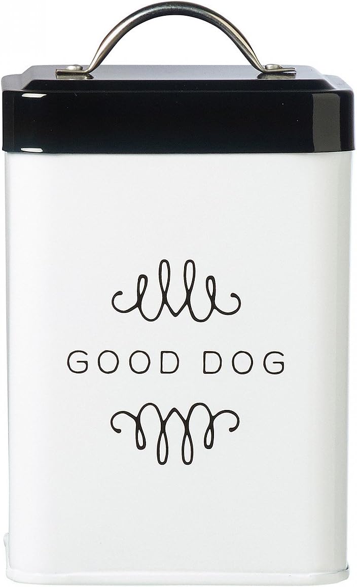 Amici Pet Pet Treat Collection, , Sparky Good Dog Metal Storage Canister, 36 oz, White