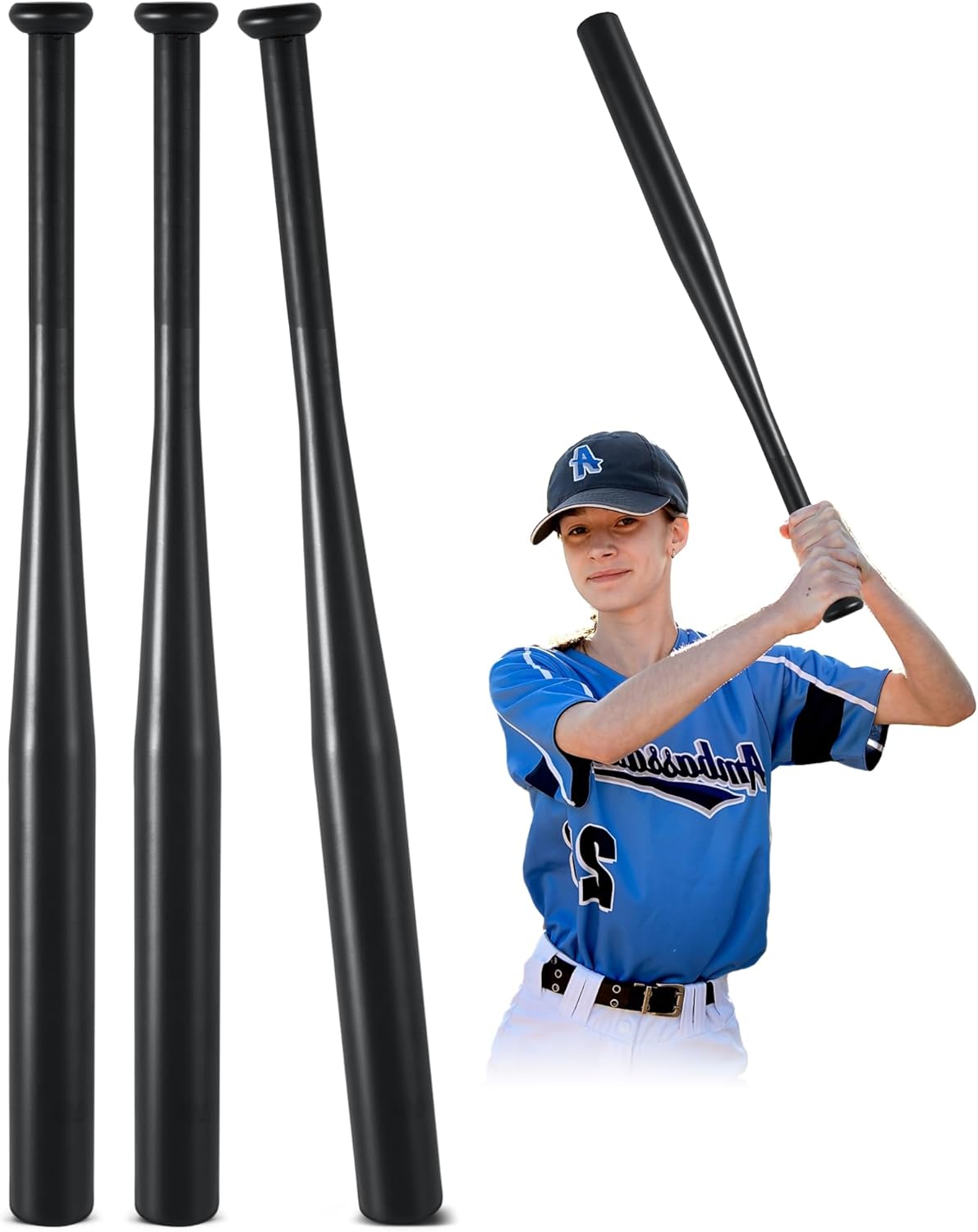 3 Pcs Alloy Baseball Bat 28 Inch 35 oz One Hand Metal Training Bat for Home Car Self Defense Baseball Practice DIY Craft Truck Tire Checker