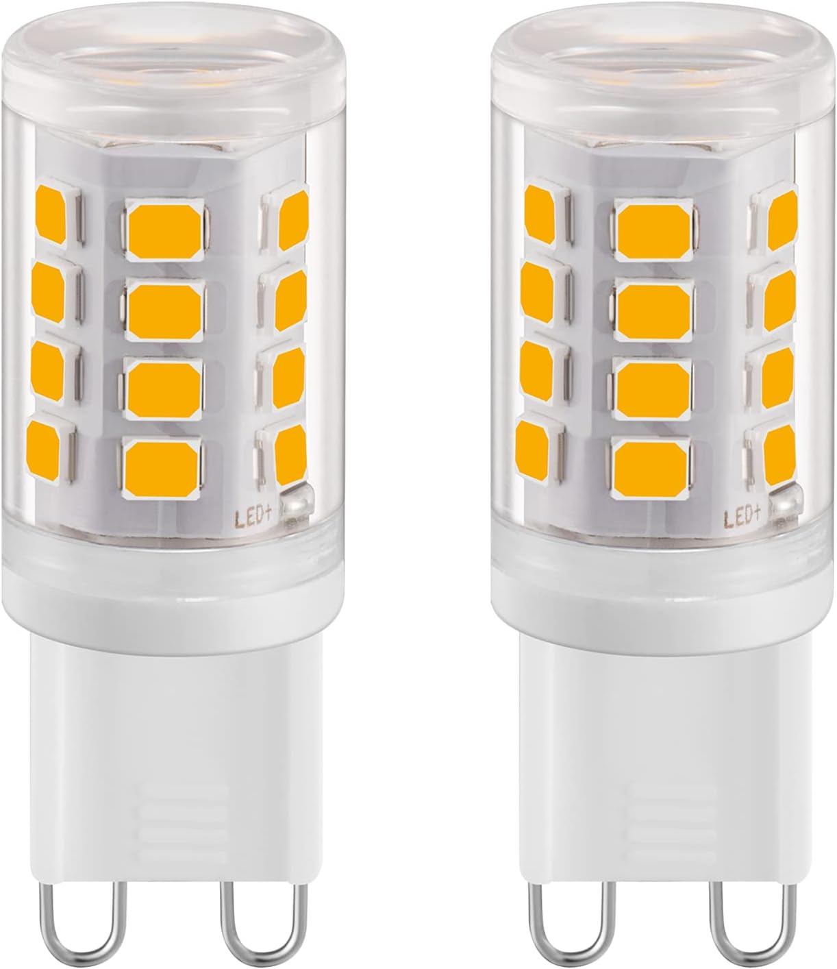 G9 LED Light Bulbs, 2W Warm White 2700K, Not Dimmable, 28W Halogen Equivalent, Corn Light for Home Lighting, Non-Flicker, AC 220-240V, 360° Beam Angle, 2 Pack