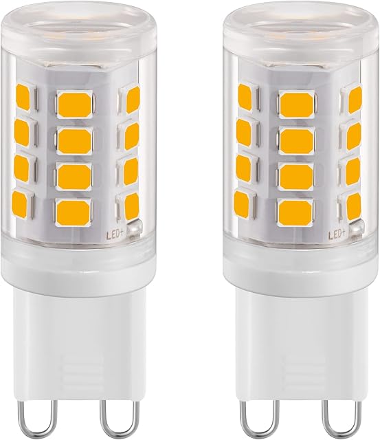 Euxper G9 2W LED Light Bulbs Warm White 2700K, LED G9 Bulbs Not Dimmable, Equivalent to 28W Halogen Bulb, G9 LED Corn Light Bulbs for Home Lighting, Non- Flicker, AC 220-240V,360° Beam Angle, 2 Pack