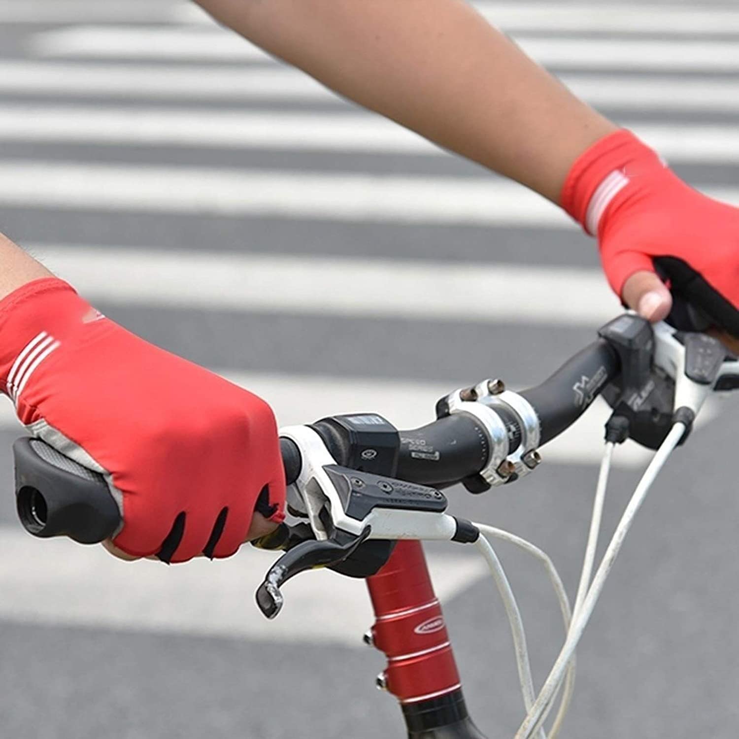 Guanti da Ciclismo Guanti da Ciclismo Guanti da Bici Traspiranti da Palestra con Guanti Imbottiti con Supporto Completo per Il Polso Guanti da Bici (Blue : Rot, Size : Large)