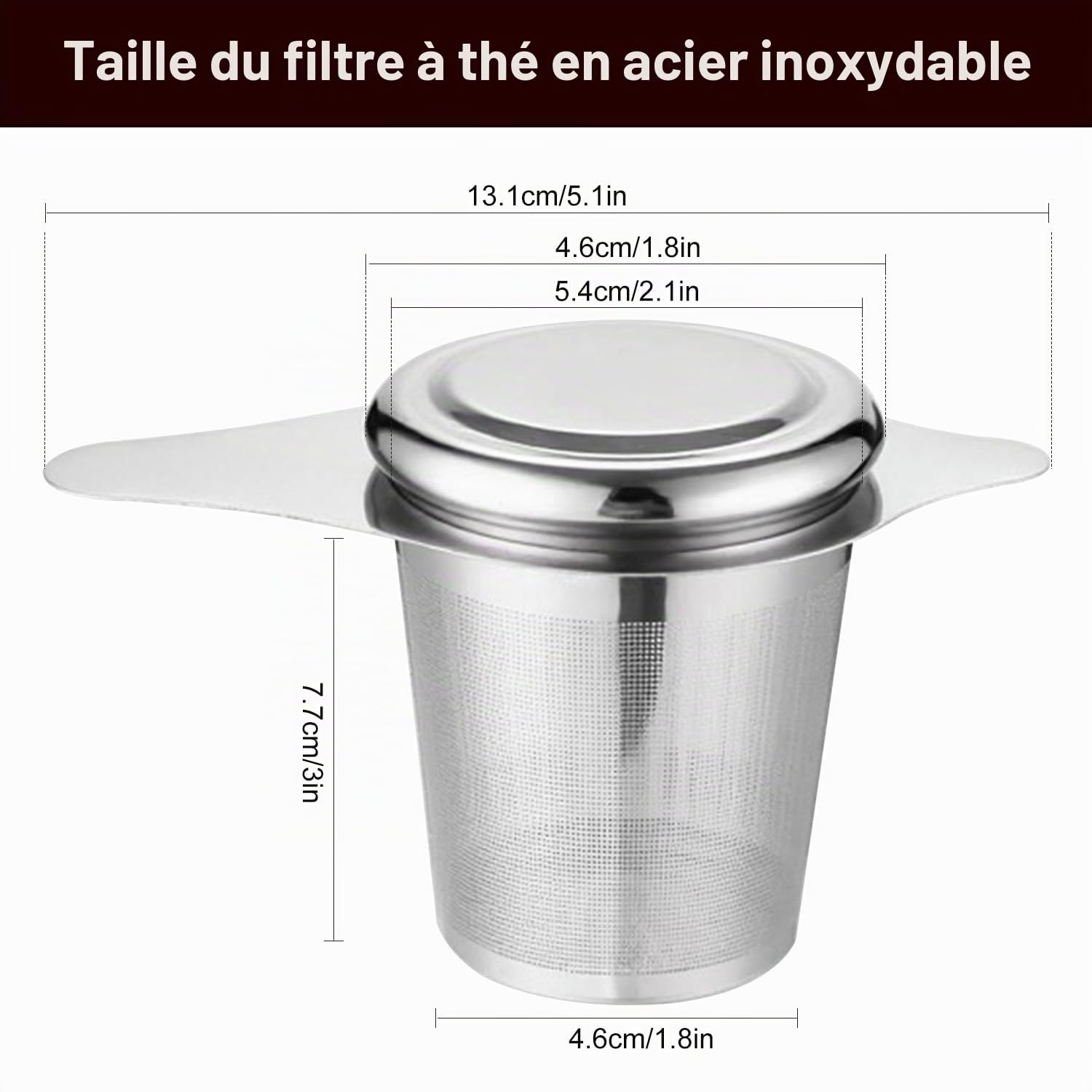 2 Pièces Infuseur Thé en 304 Acier Inoxydable, Infuseur à thé Trou Fin, Réutilisable Infuseur à Thé, Filtre à Thé Pour Tasses Et Théières De Différentes Tailles