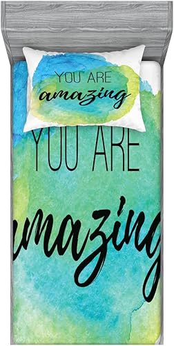 Miniatura 191 de Ambesonne Juego de sábanas bajeras y fundas de almohada de los años 90, patrón geométrico en estilo retro, formas redondas de triángulo de media