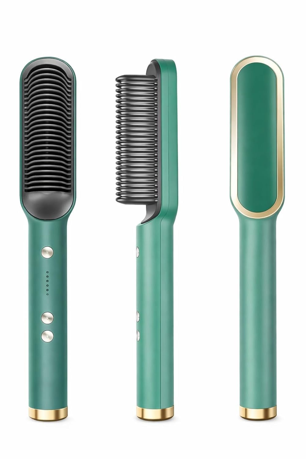 Worbox 2-in-1 Ceramic Hair Straightening Brush for Women, Green, 5 Heat Settings, Anti-Scald Design, Fast Heating in 30 Seconds, Electric Hair Brush Straightener Comb for Smooth, Silky Hair-image-23