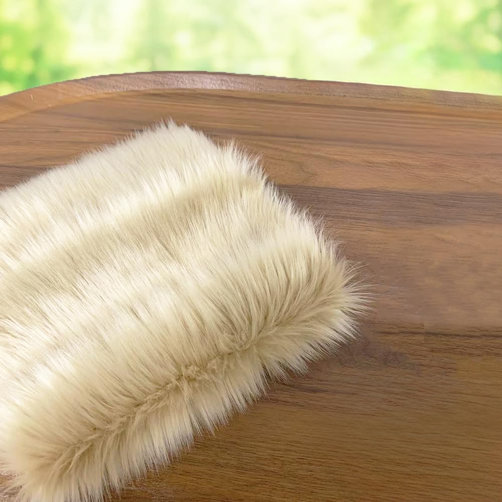 4cm Long Plush Artificial Craft Fur Fabric -62.99x19.68 inches Solid Color Ultra Soft 100% Polyester DIY Plush Project Doll Hair Indoor Decoration Home Fabric (9#, 62.99x19.68 inches)