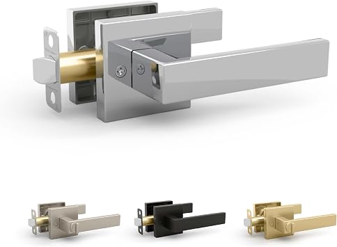 Mega Handles ROBELL Passage Door Handle, Door Handles for Bathroom, Bedroom & Hallways, Interior Door Levers, 5-Inch Modern Passage Door Lever - Polished Chrome 1 Pack