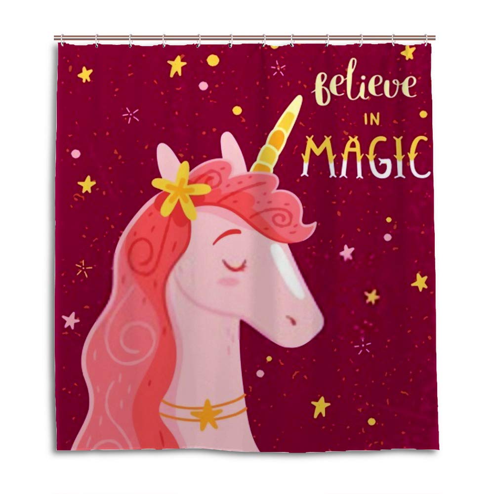 Rideau de douche imperméable CHEHONG motif licorne en polyester