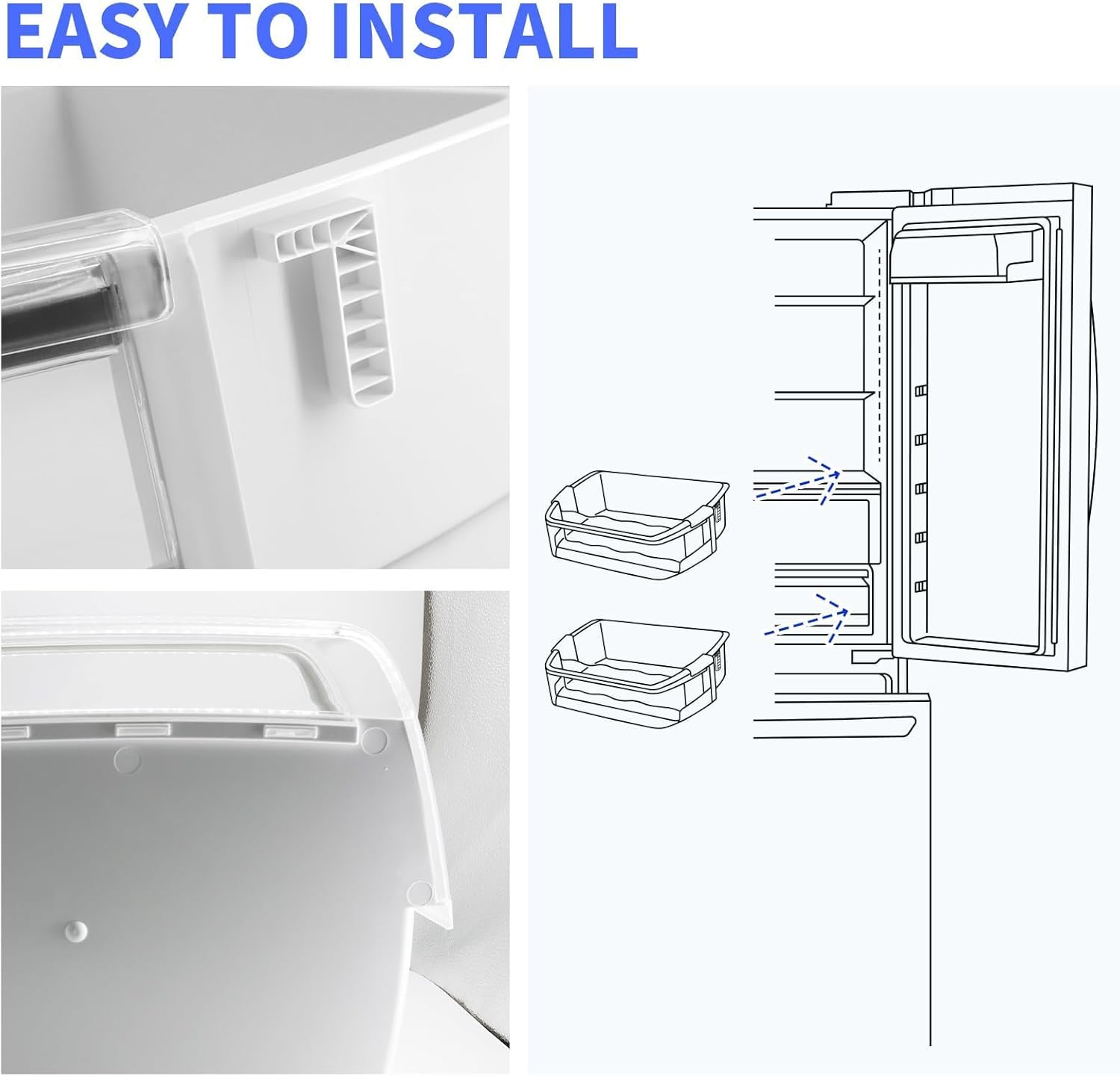 AAP73252209 Refrigerator Door Bin Refrigerator Door Bin for L.G Refrigerator LFX31925ST LFXC24726S LFX25991ST(Right, 2 Pack)