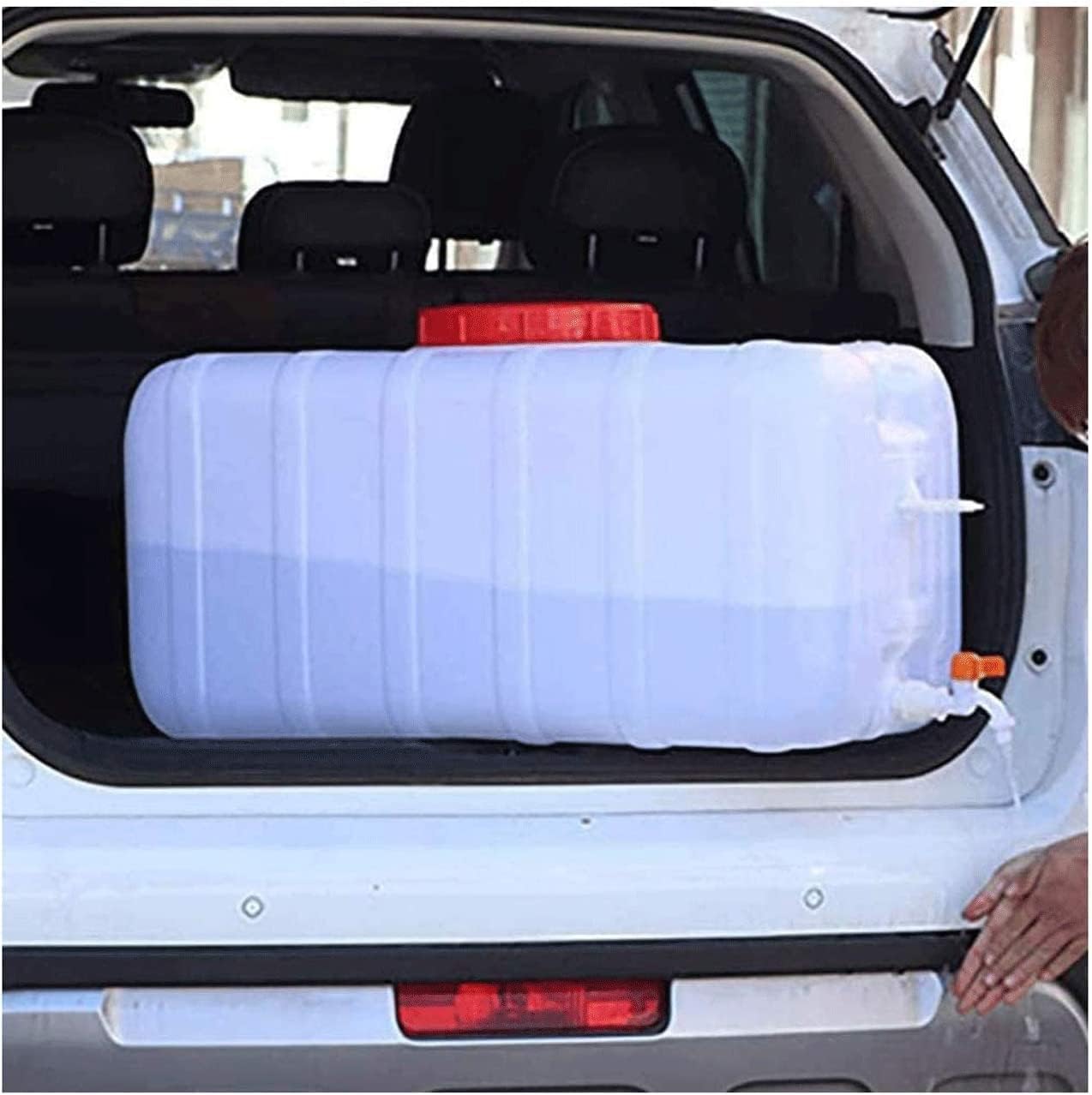 Water Tank Water Container with Spigot, 80L Portable Water Storage for Camping, Water Dispenser Carrier for Vehicle, Car, Ourtdoor Camping, Hiking, Emergency(Size:80L,Color:White)