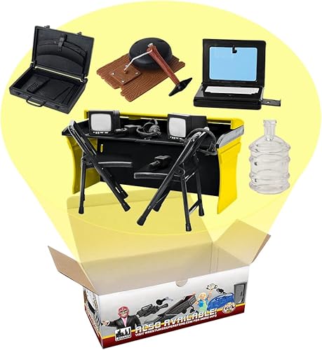 Juego de accesorios de mesa de comentaristas de 13 piezas para figuras de acción de lucha libre