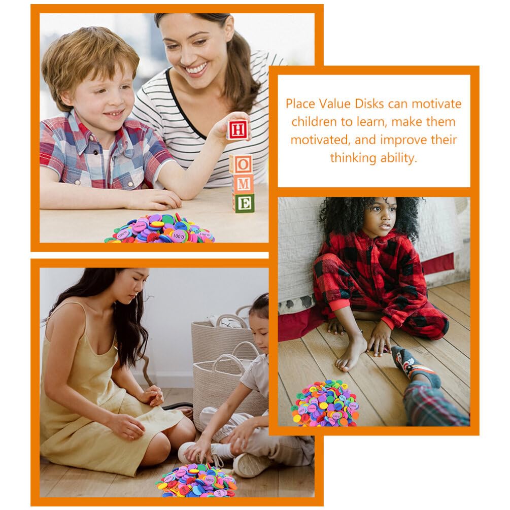 NUOBESTY 300 dischi di valore posizionato, 10 valori, decimali a numeri interi chip per bambini base 10 manipolatori di valore posizionale, contatori matematici, set di dischi per forniture di