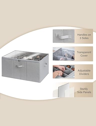 Miniatura 2 de StorageWorks Organizador de zapatos para armario, contenedores de almacenamiento de zapatos de tela extra grandes con cubierta transparente,