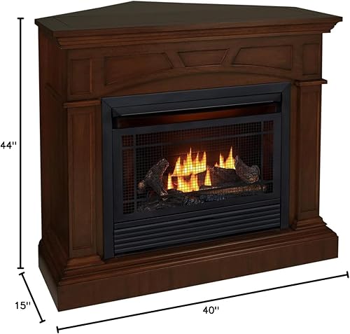Miniatura 41 de Duluth Forge Sistema de chimenea de gas sin ventilación de combustible dual con chimenea, control remoto, 5 troncos de fuego, uso con gas natural