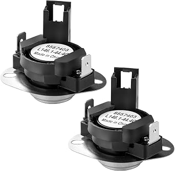 8557403 WP8557403 Dryer High Limit Thermostat Compatible with Whirlpool Maytag Kenmore Amana Dryers Thermal Fuse AP6013164 PS11746386 1180102-2PC