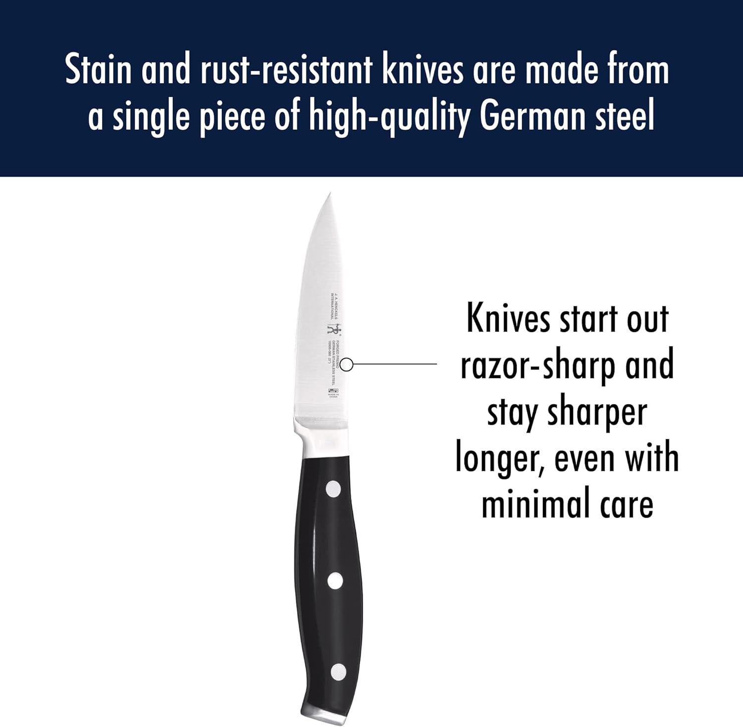 HENCKELS Forged Premio 3-inch Paring Knife, Black/Stainless Steel - Image 4