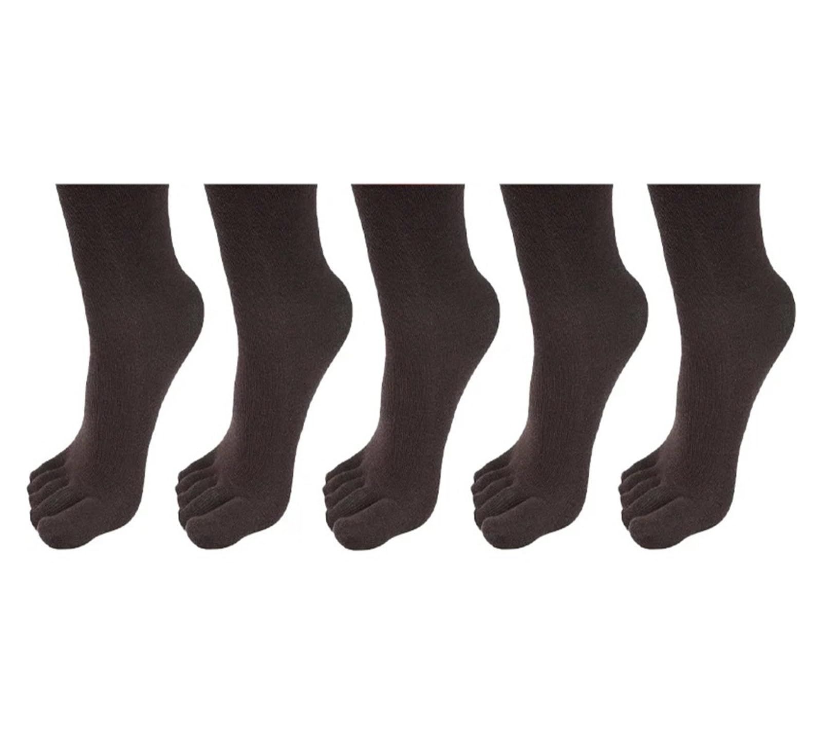 ITRHJTGP Finger Socks 5pairs Casual Five-toe Long Socks Men Sports Sweat Separate Fingers Stocking Male Non-Slip Middle Tube Ankle Sox for Fitness(Coffee-5pairs)