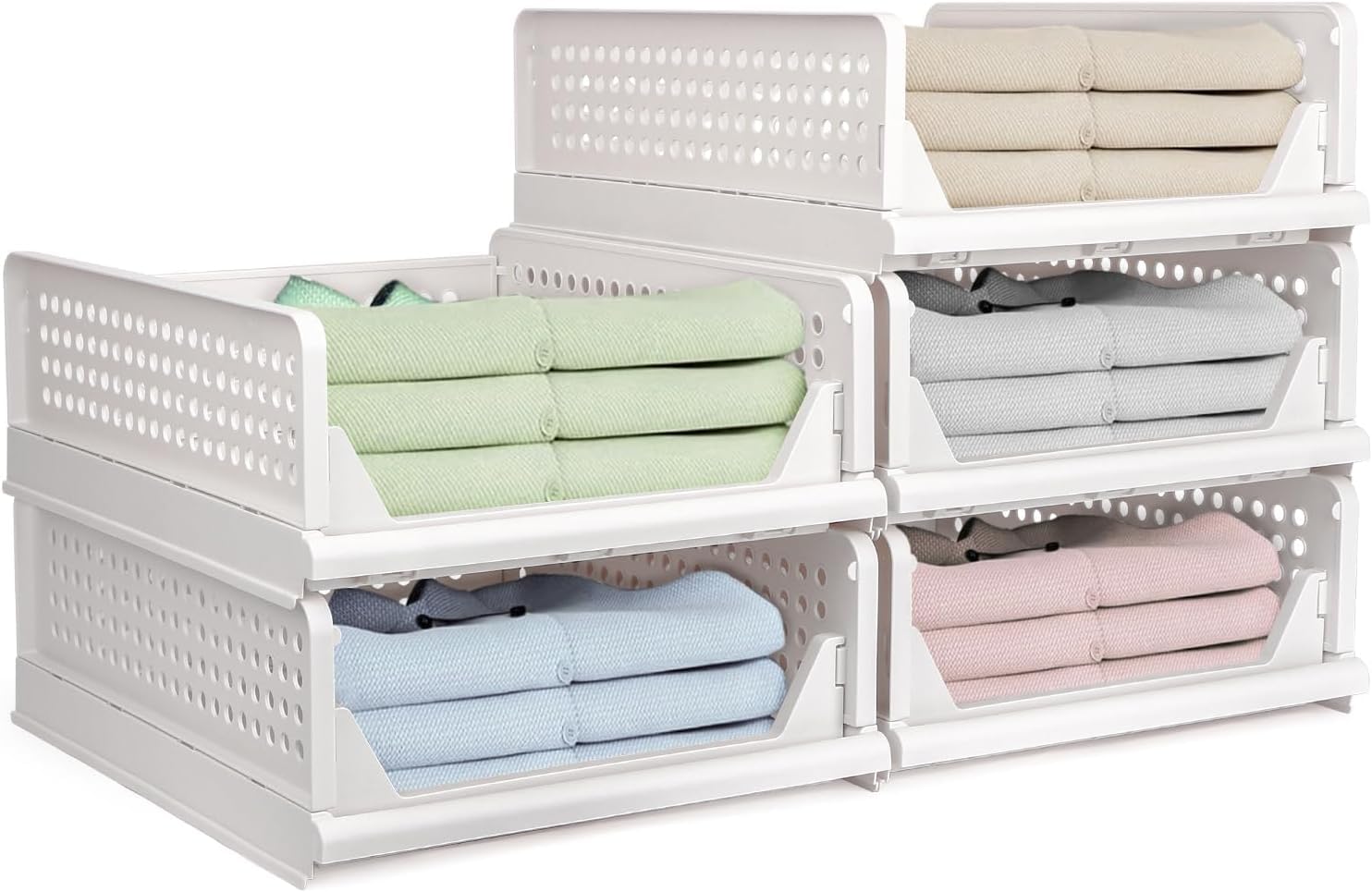 Wardrobe Storage Box,5 Pack Clothes Drawer Organizer,M