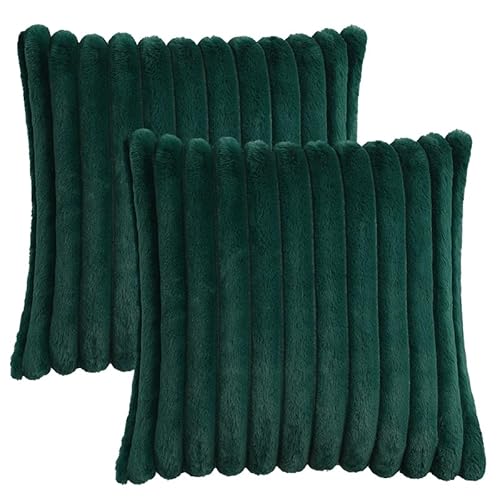 YunJeude �N�b�V�����J�o�[ 45x45cm �t�F�C�N�t�@�[ �k�� 2���Z�b�g ������� ���� �g���� �ӂ�ӂ� �t�@�X�i�[ ���_�� �ƒ둕�� �C���e���A �x�b�h���[�� (�N���X�}�X�O���[��, 45x45)