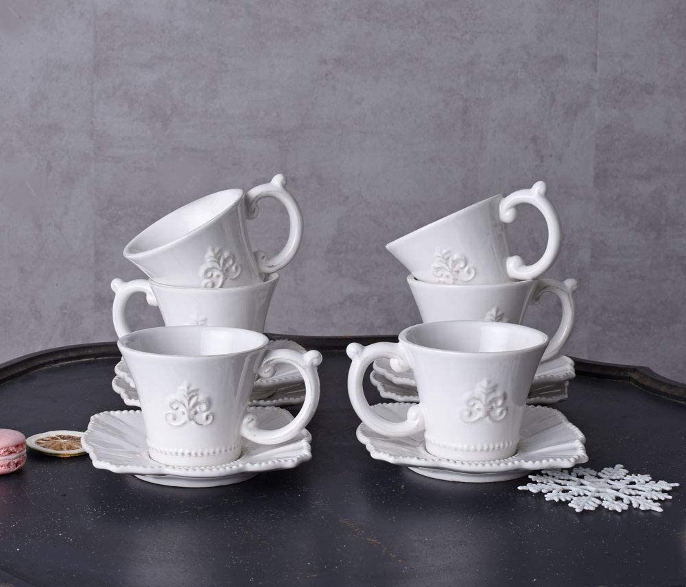 Serwis do kawy, 14-częściowy, w stylu wiejskim, serwis porcelanowy, serwis do herbaty, filiżanki cw508 Palazzo ekskluzywny
