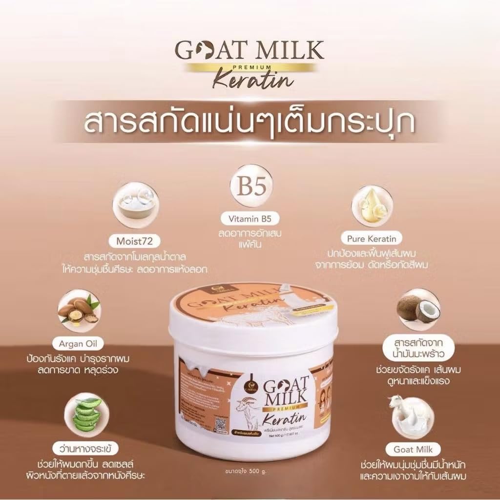(Brown) Milk Premium Keratin Hair Mask – Nourishing Treatment Cream, 500g