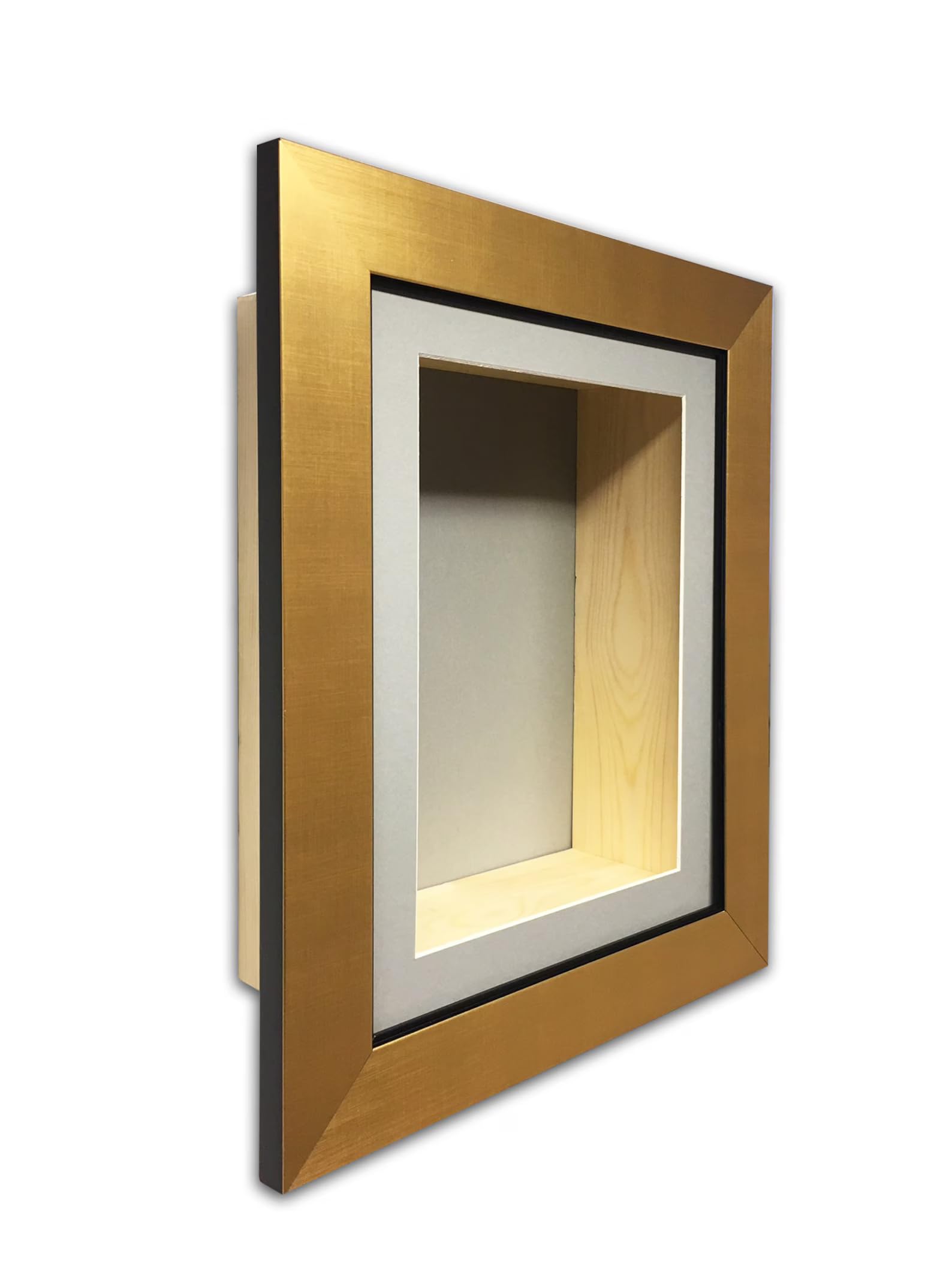 Deep Shadow Box Frame - 4 Inch Extra Deep 3D Display Case | Keepsake, Medal & Memorabilia Display | Grey Mount