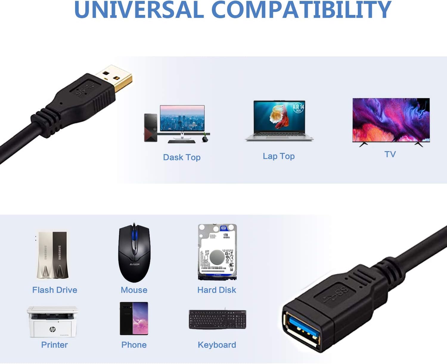 Best Deal Cheap 🛒 USB to USB Cable 6 ft, NC XQIN USB 3.0 Male to Male Nylon Braided Cable USB to USB Cord for Data Transfer Hard Drive Enclosures, Printers, Modems, Cameras