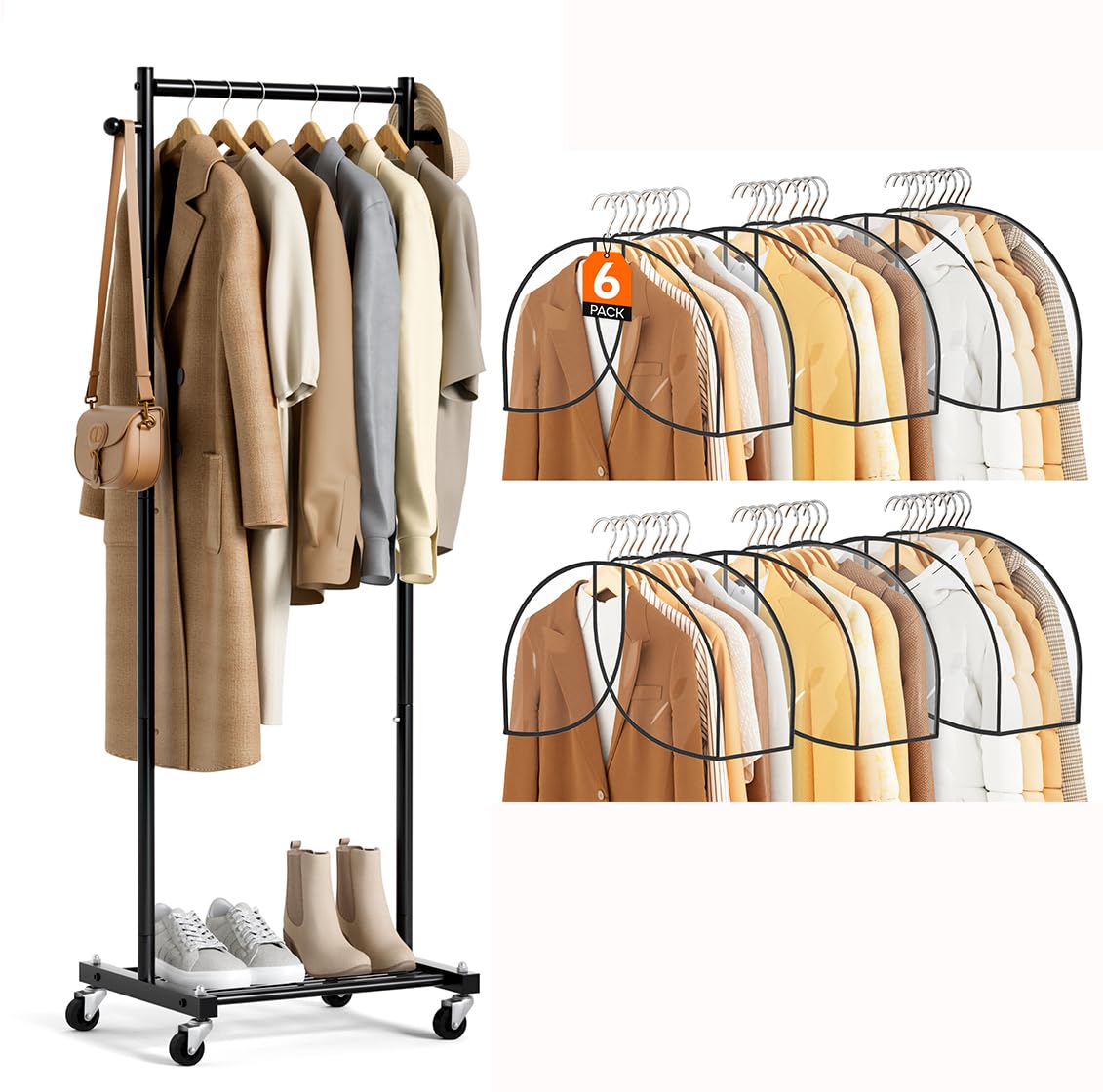  Misslo Portable Clothing Organizer with 8 Inch Gusseted Shoulder Cover for Trips and Travel
| Misslo All-In-One Attire 