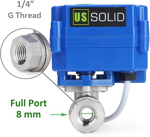 Miniatura 54 de Válvula de bola motorizada. Válvula de bola de acero inoxidable de 3/4" con puerto completo, 9-24V CC y configuración de retorno automático de 2