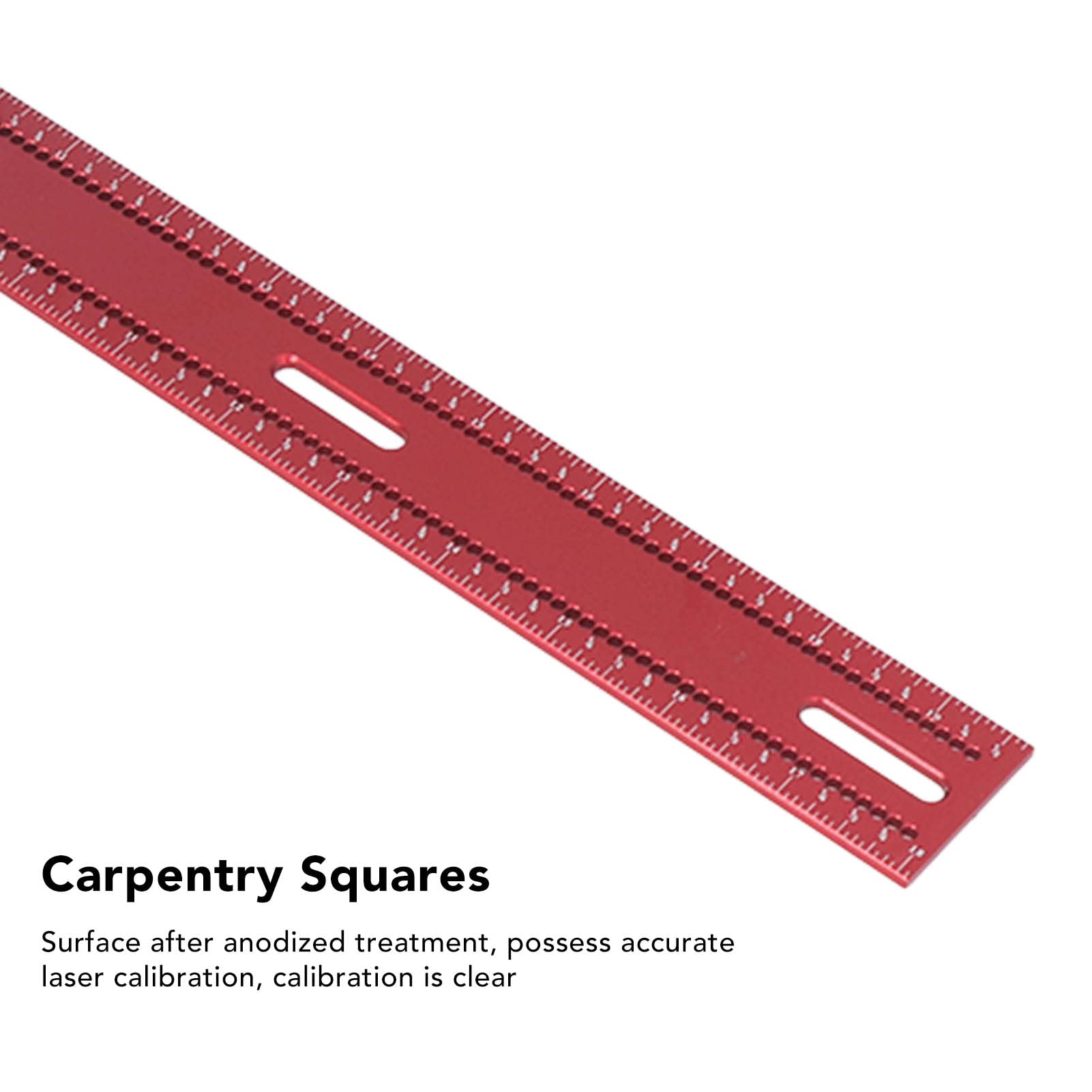 Regla de carpintería, herramienta de carpintería, regla de trazado de aluminio con peso y carpintería y bricolaje (50cm)