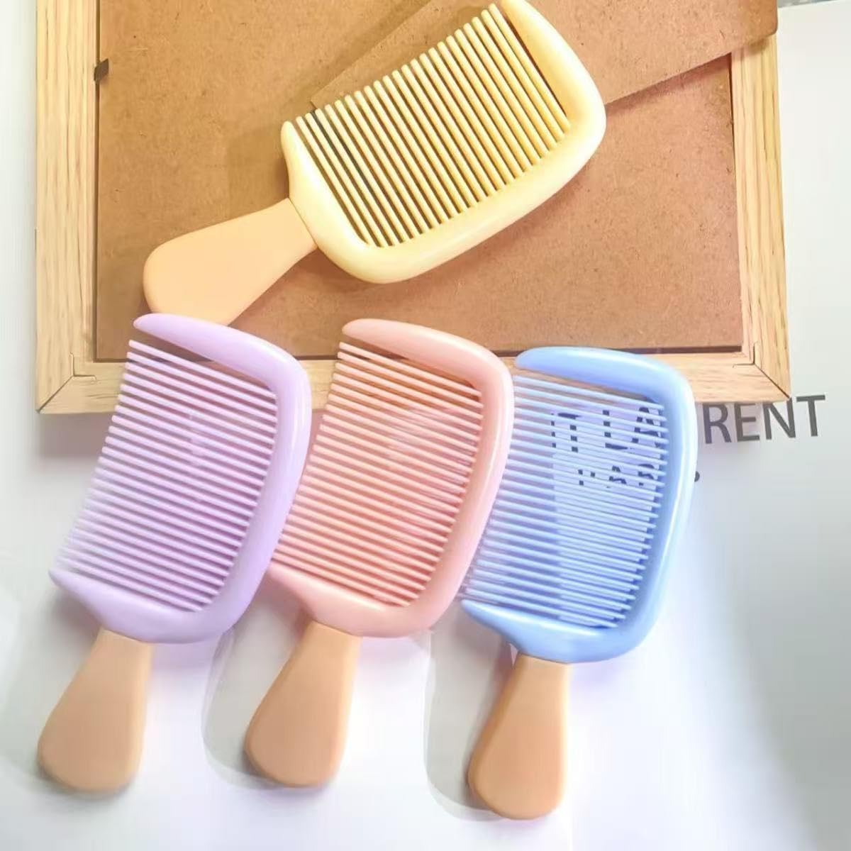 Pack of 3 Baby Hair Comb for Kids Soft Plastic Handle Hair Comb for Girls & Boys, Wide Tooth Detangling Comb for Daily Hair Care, Lightweight Travel Friendly Hair Styling Comb-picture-23