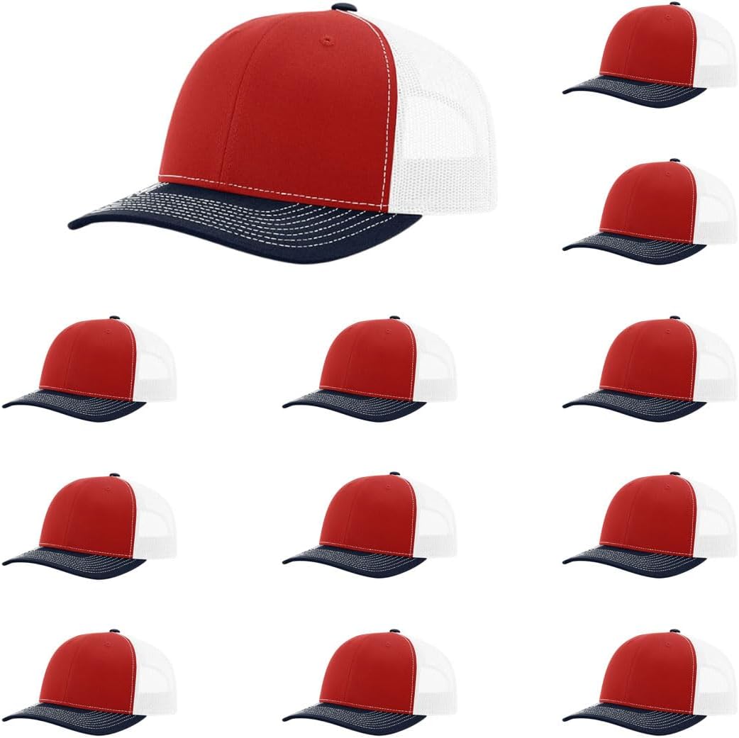 Richardson 112 Classic Six-Panel Adjustable Snapback Trucker Cap | Bulk Packs Available
