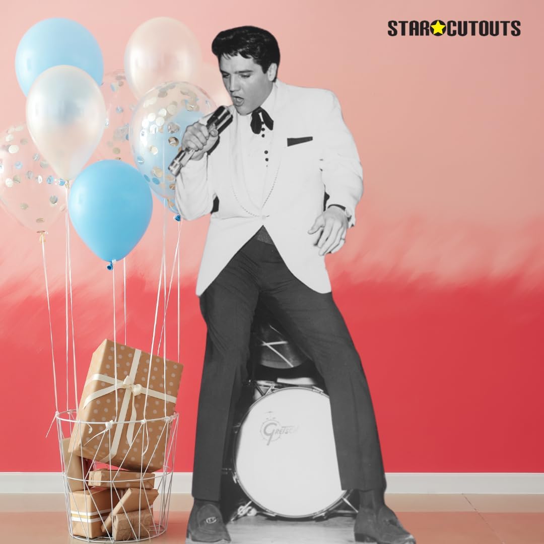 STAR CUTOUTS Ltd SC239 Official Lifesize Cardboard Cut Out of Elvis Presley Jacket, White Drum