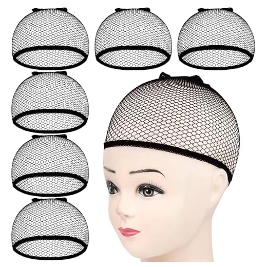Wig Caps,MORGLES 6pcs Mesh Net Wig Caps Weaving Hair Net for Wig Close End Fishnet Wig Cap(Black)
