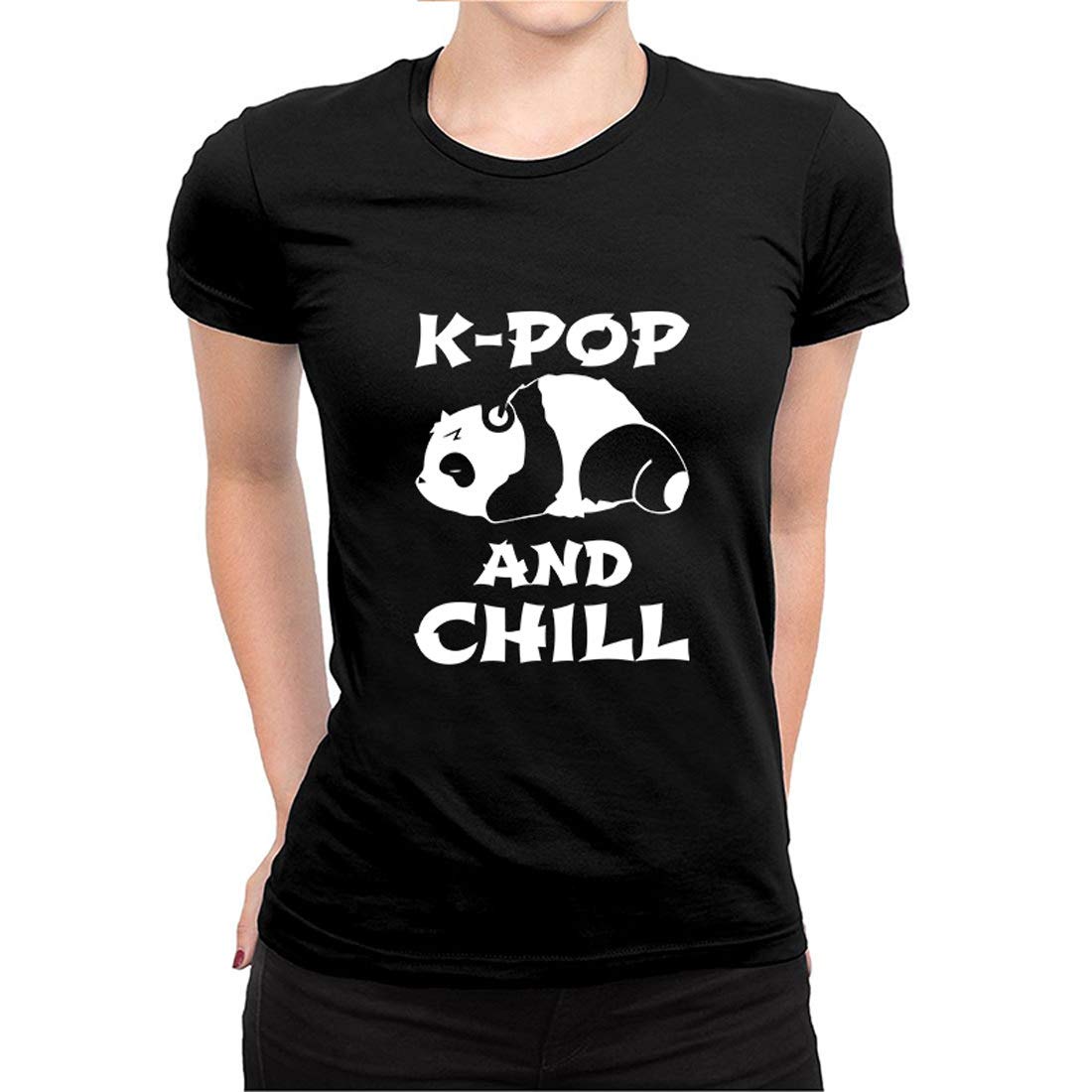 Vfashion K-POP & Chill Half Sleeve T-Shirt Black Women Winter BTS t Shirts Kpop Girls Army 100% Cotton