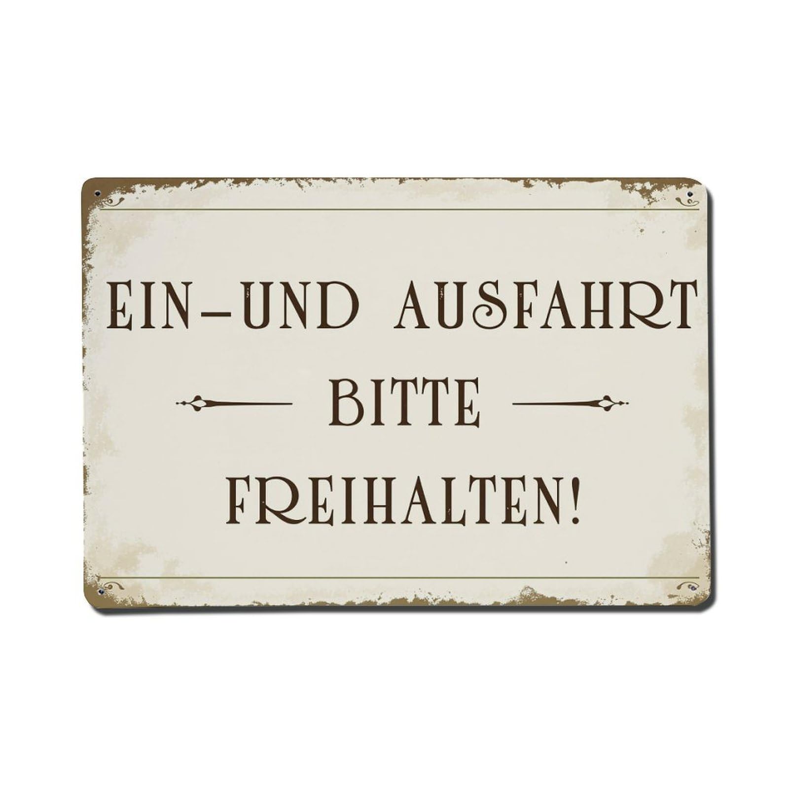Ein Und Ausfahrt Bitte Freihalten Retro Metal Tin Sign, Vintage Decor Art Poster for Bar, Home, Man Cave, Kitchen, Laundry Room Gift 8x12Inch