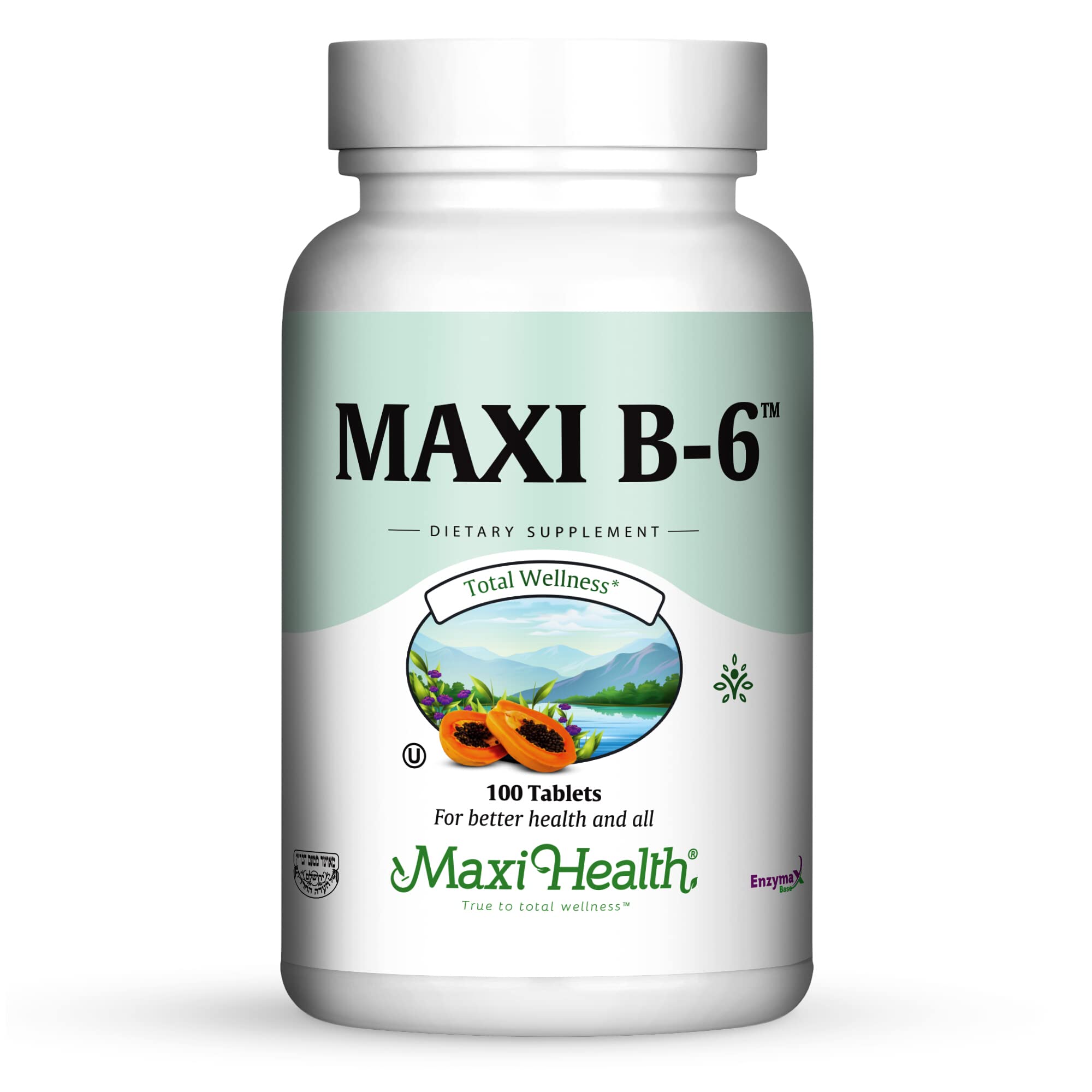 Maxi Health® Vitamin B6 Supplement, Pyridoxine HCl (100 Count) 100 Count (Pack of 1)