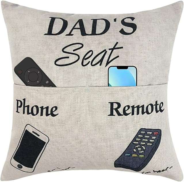 ARVOV (Double-Sided) Gifts for Dad Birthday Gifts with Pockets Cushion Cover, Dad Gift from Son daughter children, Best Dad Gifts, Birthday Gifts for Dad Father Best Gifts 18x18 Inches