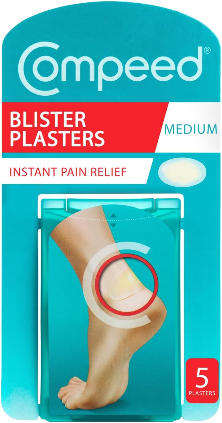 Compeed Blister Plasters Medium Size 5 Pack - Hydrocolloid Foot Treatment - Heal Fast