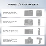 NEEWER Action Camera Tripod Mount Adapter with 1/4"-20 Screw Aluminum Alloy Accessories Compatible with Insta360 X5 X4 X3 GoPro Hero 13 12 DJI Osmo Action 5 Pro 4 3 AKASO APEMAN, GP-81