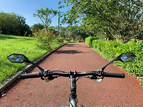 Meachow New Scratch Resistant Glass Lens,Handlebar Bike Mirror, Rotatable Safe Rearview Mirror, Bicycle Mirror, (Silver Left Side) Me-007Ls #TOP3
