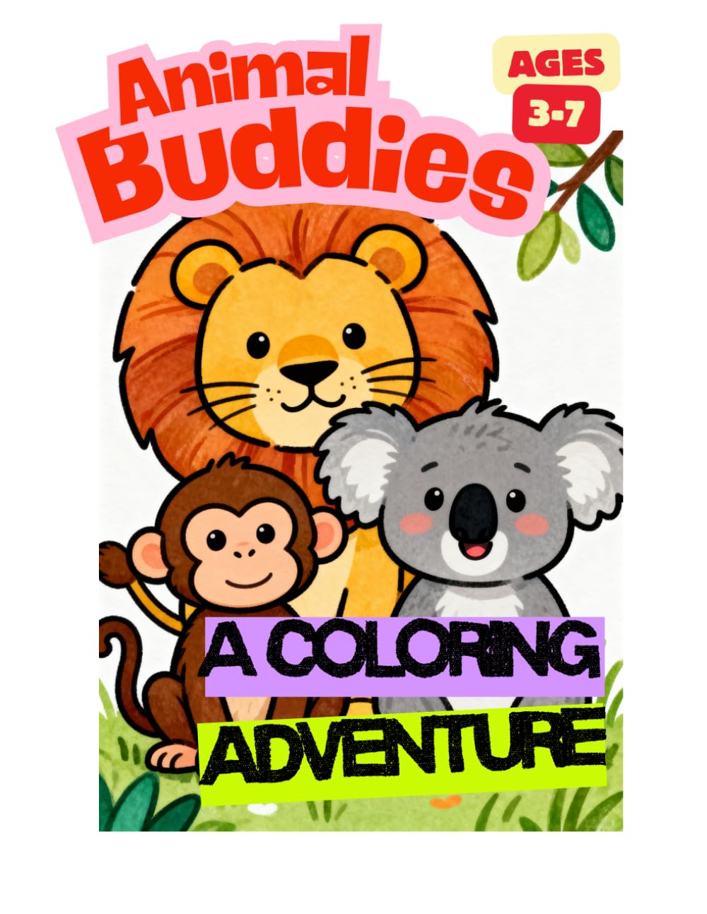 Animal Buddies Coloring Book: Fun and Easy Coloring Pages for Kids Ages 3–7